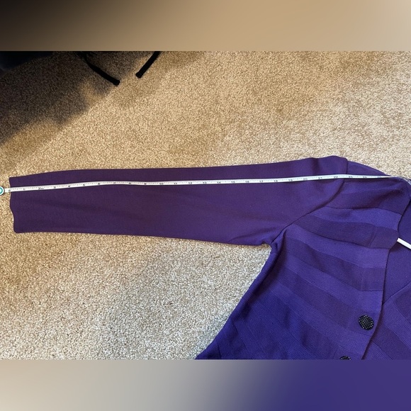 MING WANG Women's Cardigan Sweater Purple Size XS - Picture 8 of 10